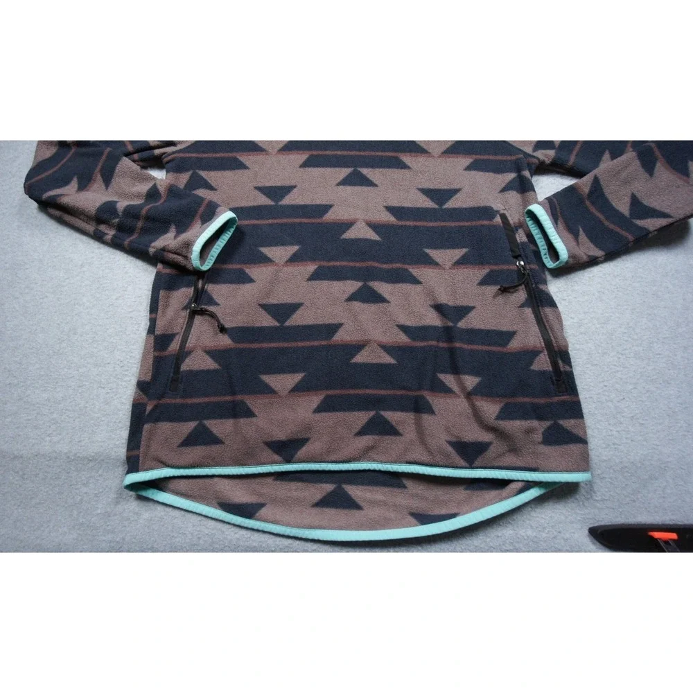 The North Face Sweater Mens Medium Fleece Hoodie Pullover Geometric Print Adult